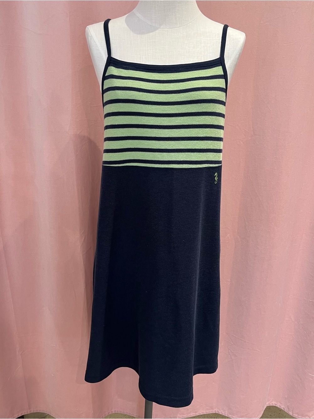 Vintage La Picardie Navy and Mint stripped sundress. Size M